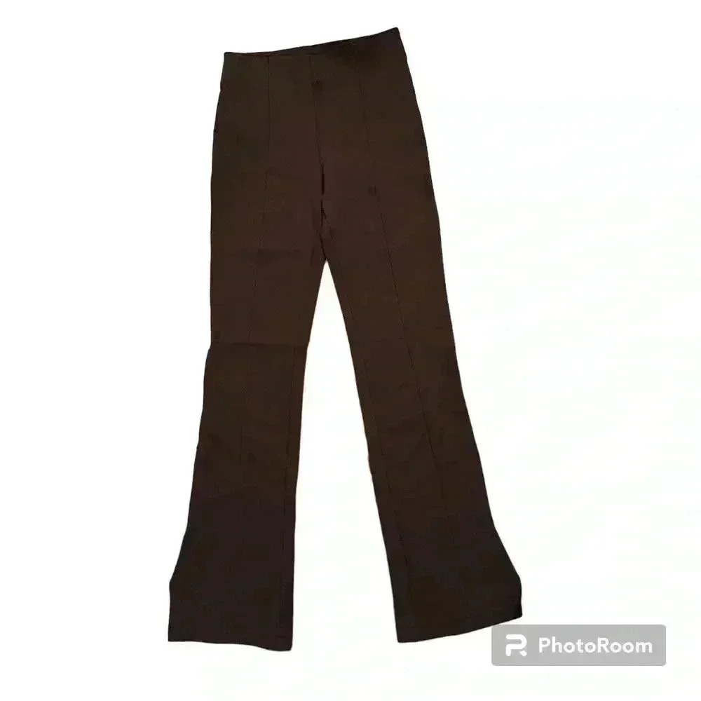 Abercrombie & Fitch Size S Ponte Knit Split-Hem Slim Flare Pant brown